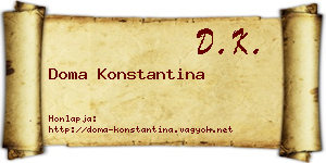 Doma Konstantina névjegykártya
